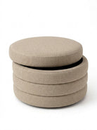 Sevil Taupe Layered Pouf Ottoman