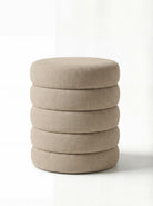 Sevil Taupe Layers Storage Pouf