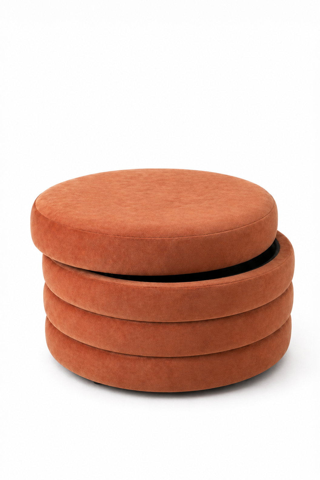 Sevil Warm Terracotta Layered Pouf Ottoman