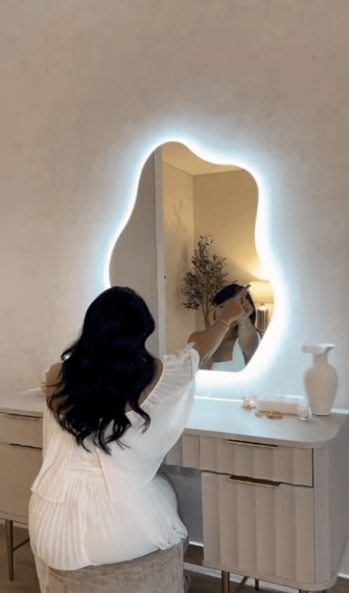 Skylar Irregular Cloud Shape Wall Mirror with Backlit LED (2 Sizes) Mirrors AME 