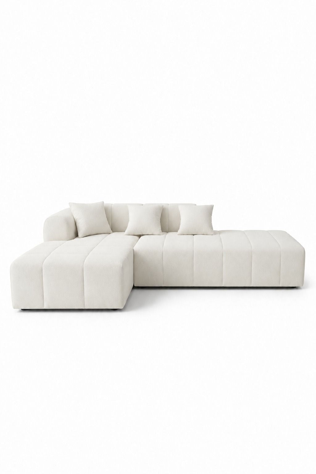 Sorelle Ivory 3 Seater Boucle L-Shape Sofa