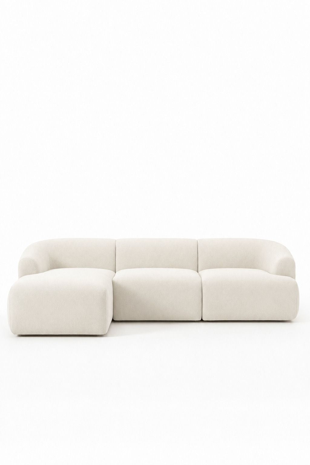 Sorena Ivory 3 Seater Chaise Sofa