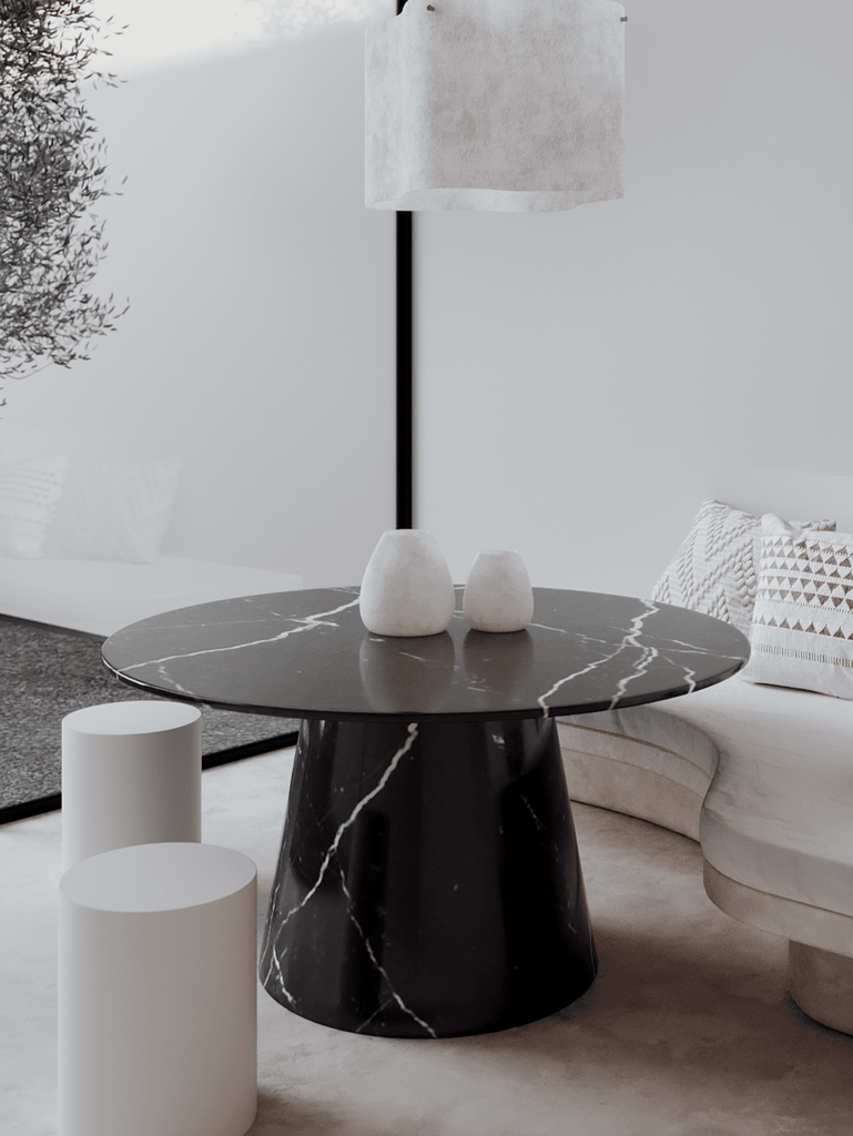 Zuri Black Marble Round Dining Table (2 Sizes) MGH 