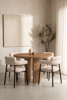 Tazira Brown Microconcrete Round Dining Table