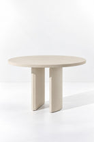 Tazira Light Beige Microconcrete Round Dining Table