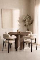 Tazira Mocha Microconcrete Round Dining Table