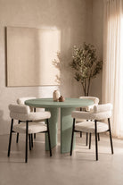 Tazira Sage Green Microconcrete Round Dining Table