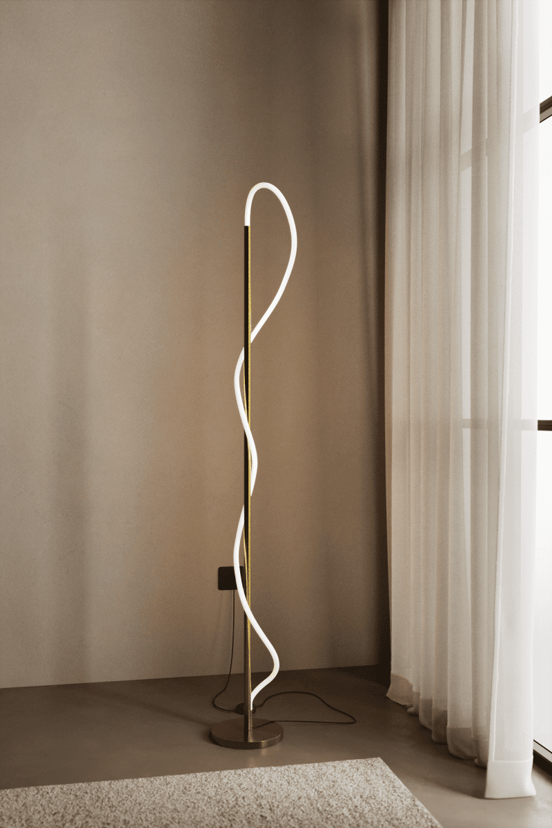 Golden Spiral Led Floor Lamp FAB02 