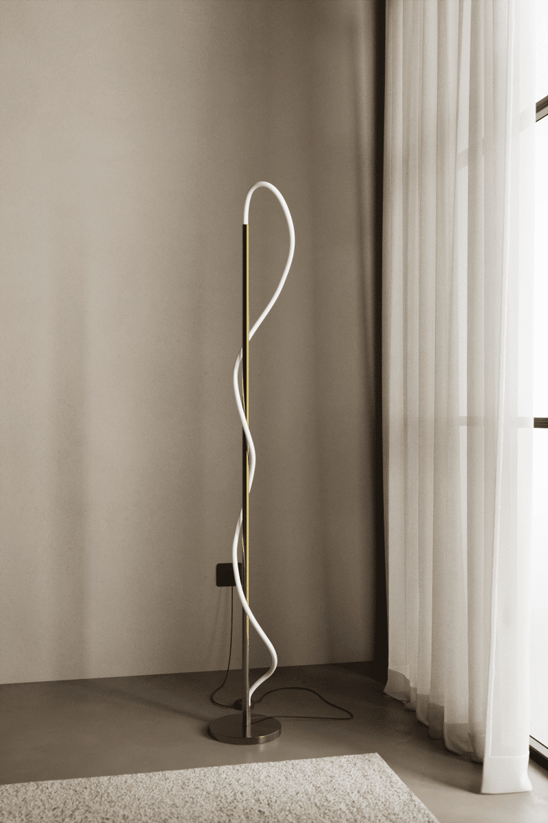 Golden Spiral Led Floor Lamp FAB02 