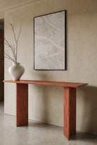 Vanya Red Travertine Console Table