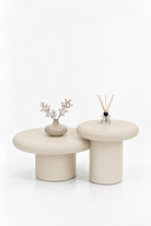 Velia Light Beige Microconcrete Nesting Coffee Table