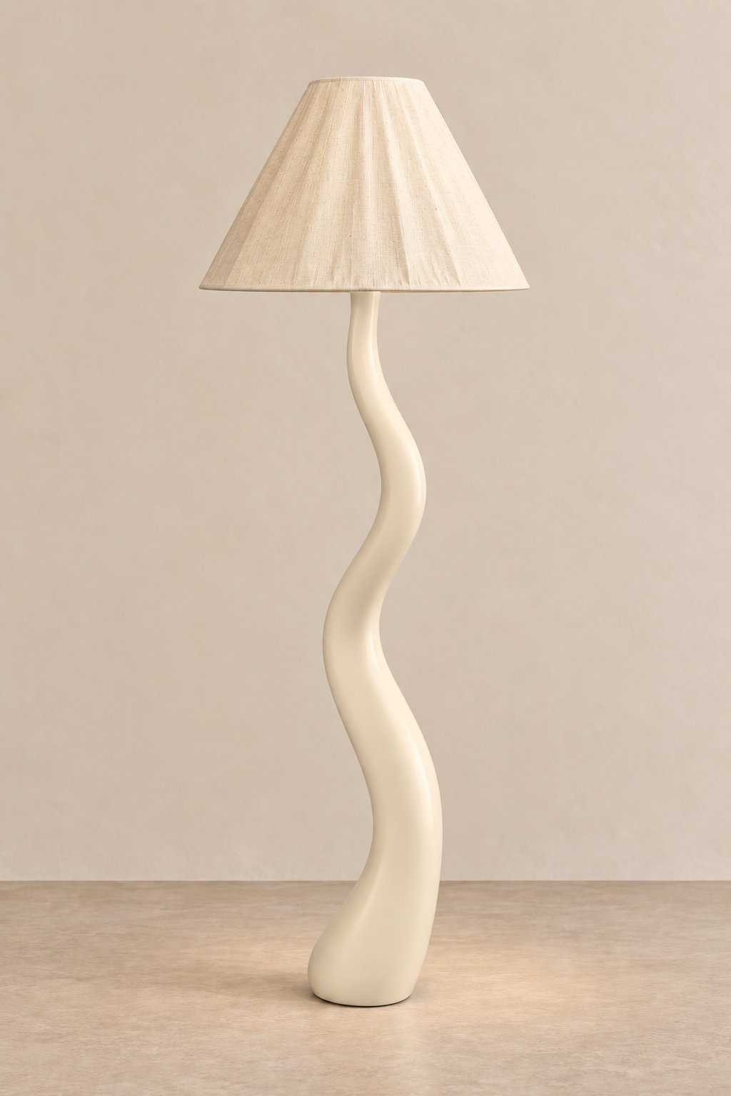 Veluna Ivory Wavy Floor Lamp