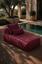 Vezan Burgundy Outdoor Lounger