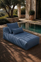Vezan Navy Blue Outdoor Lounger