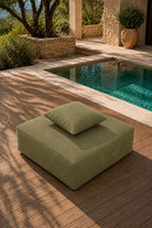 Vezan Olive Green Outdoor Ottoman