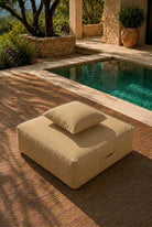 Vezan Sand Beige Outdoor Ottoman