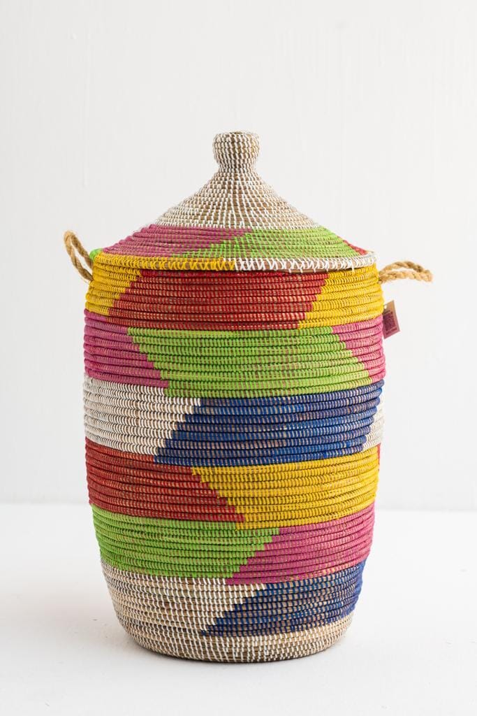 Handmade Rainbow Colored Classic Basket (3 Sizes)