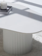 Artemisia White Quartz Irregular Coffee Table With White Base