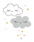 Whimsical Cloud Duet Wall Art