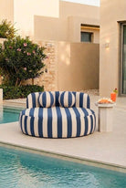 Yosline Blue Striped Outdoor Day Bed