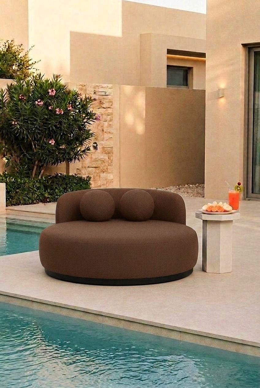 Yosline Brown Outdoor Day Bed
