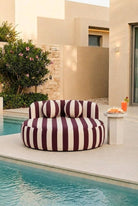 Yosline Burgundy Striped Outdoor Day Bed