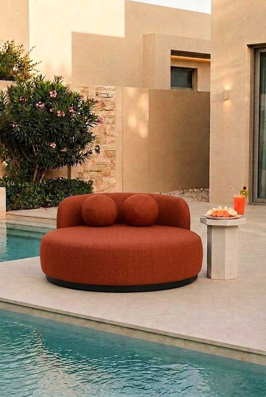 Yosline Burnt Terracotta Outdoor Day Bed