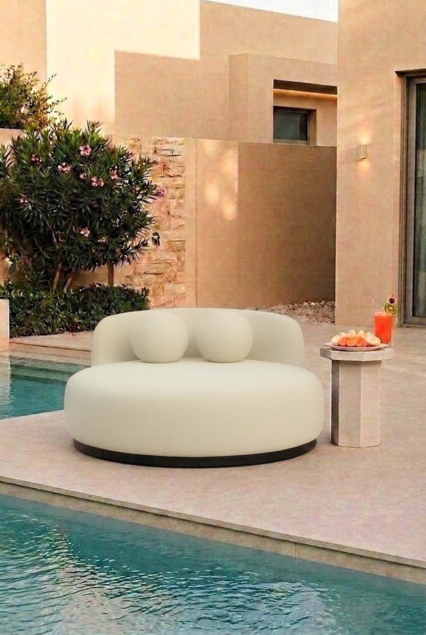 Yosline Ivory Cream Outdoor Day Bed