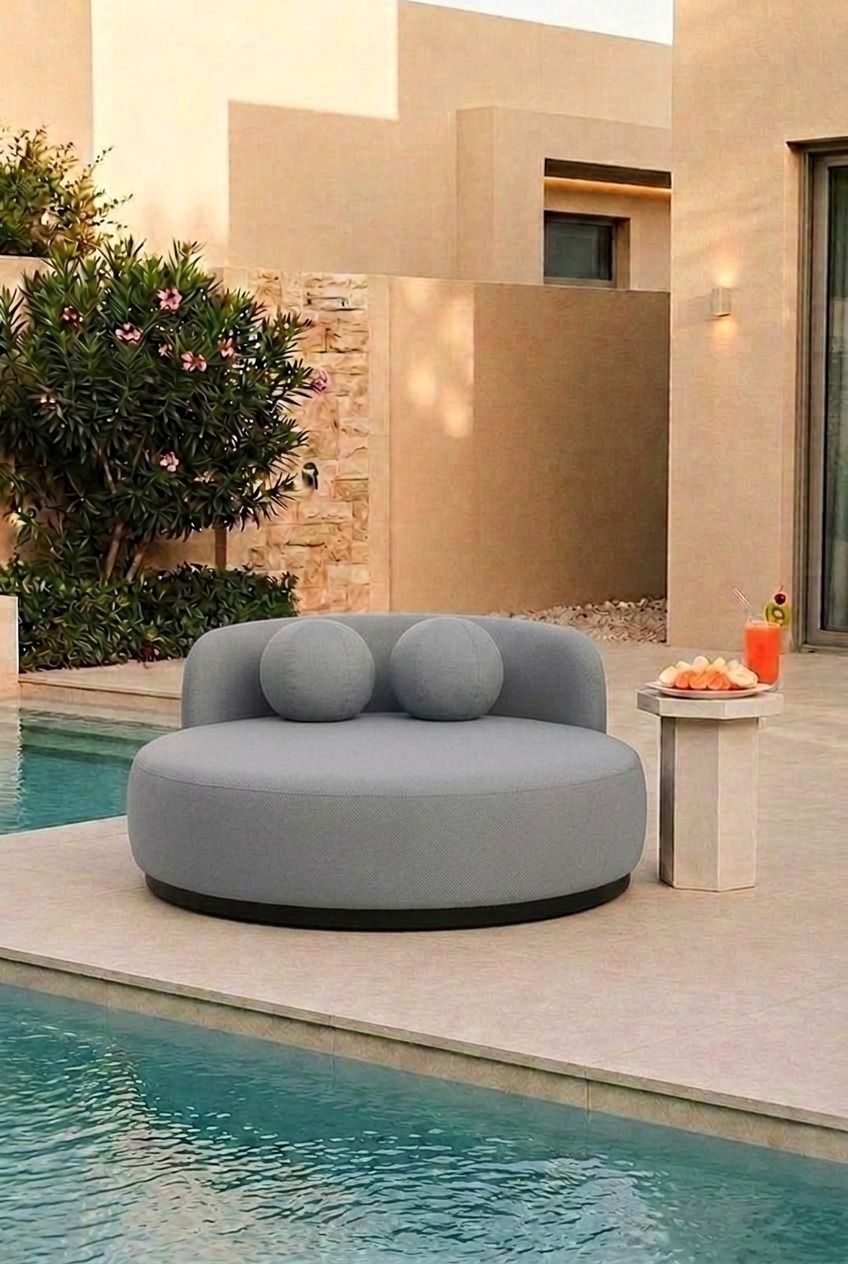 Yosline Light Grey Outdoor Day Bed