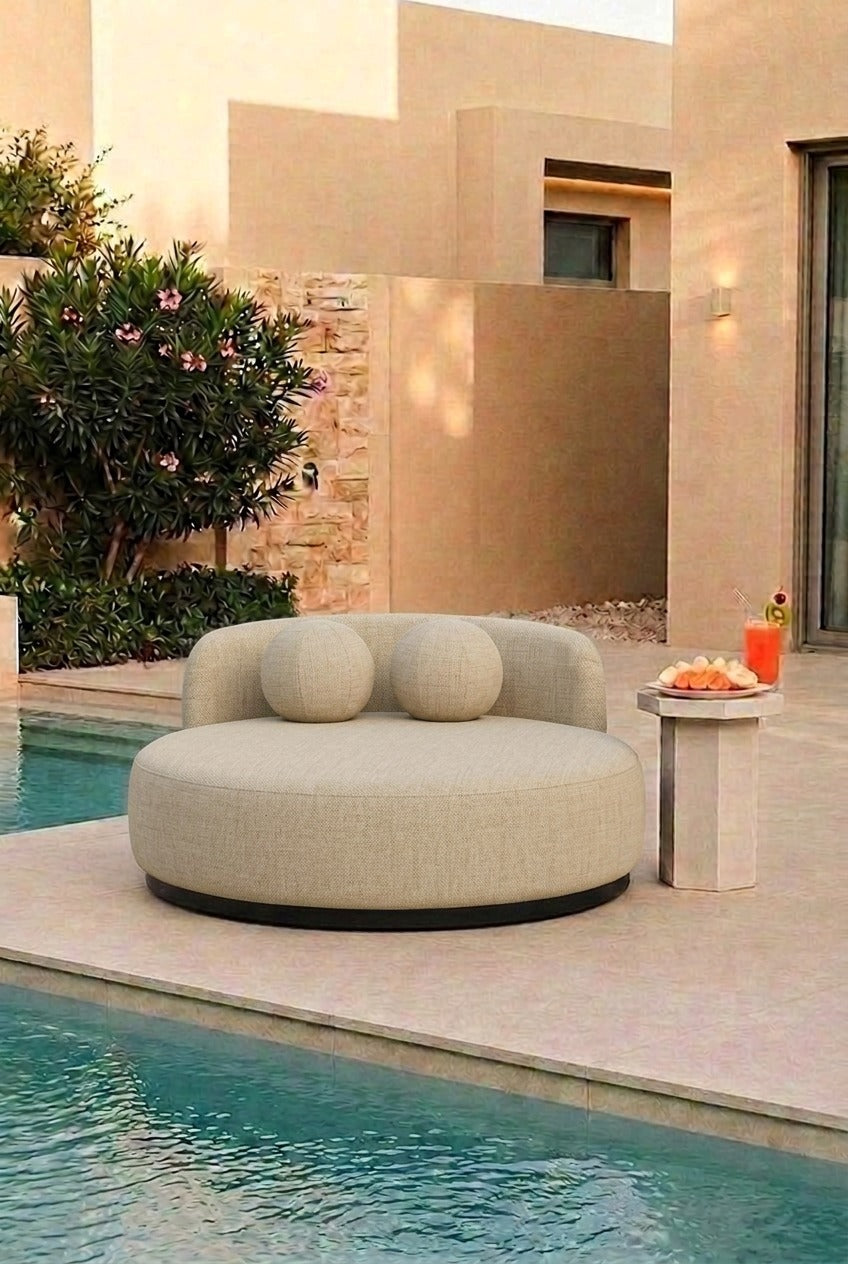 Yosline Soft Greige Outdoor Day Bed