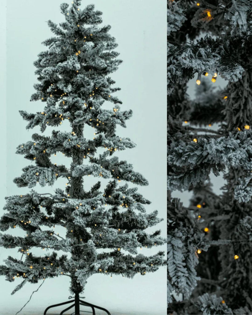 Snowy Artificial Christmas Tree with Lights (2 Sizes) Homekode 