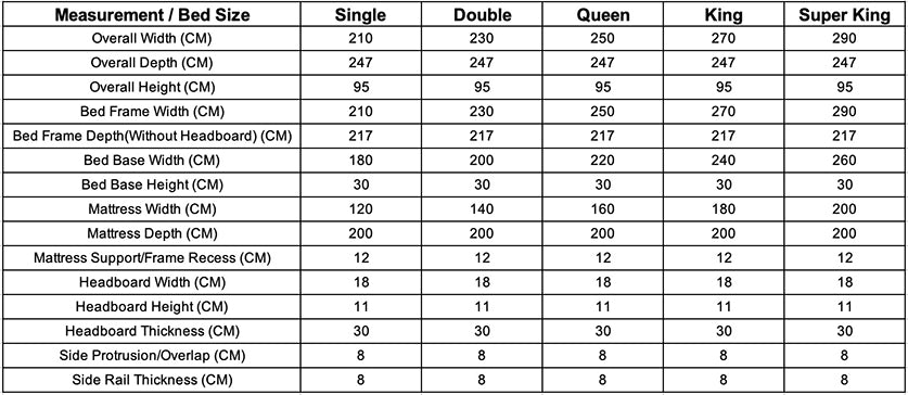 Size chart