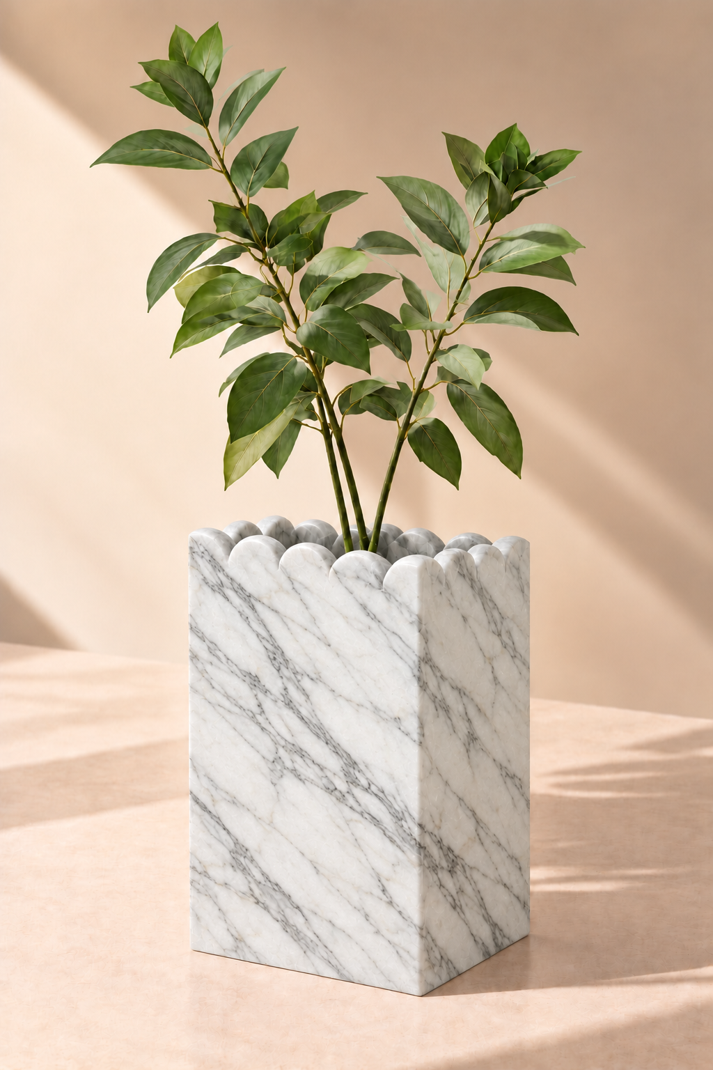 Zevoria Greek Calacatta Marble Sculptural Vase