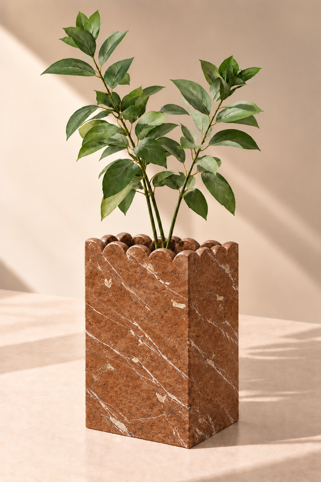 Zevoria Rossa Aliganti Marble Sculptural Vase