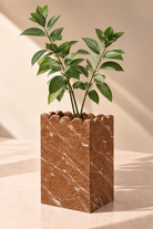 Zevoria Rossa Aliganti Marble Sculptural Vase