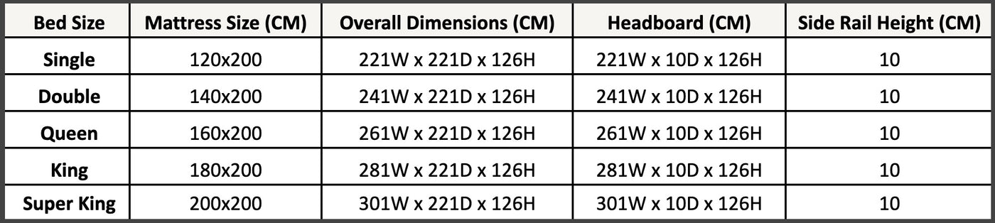 Size chart
