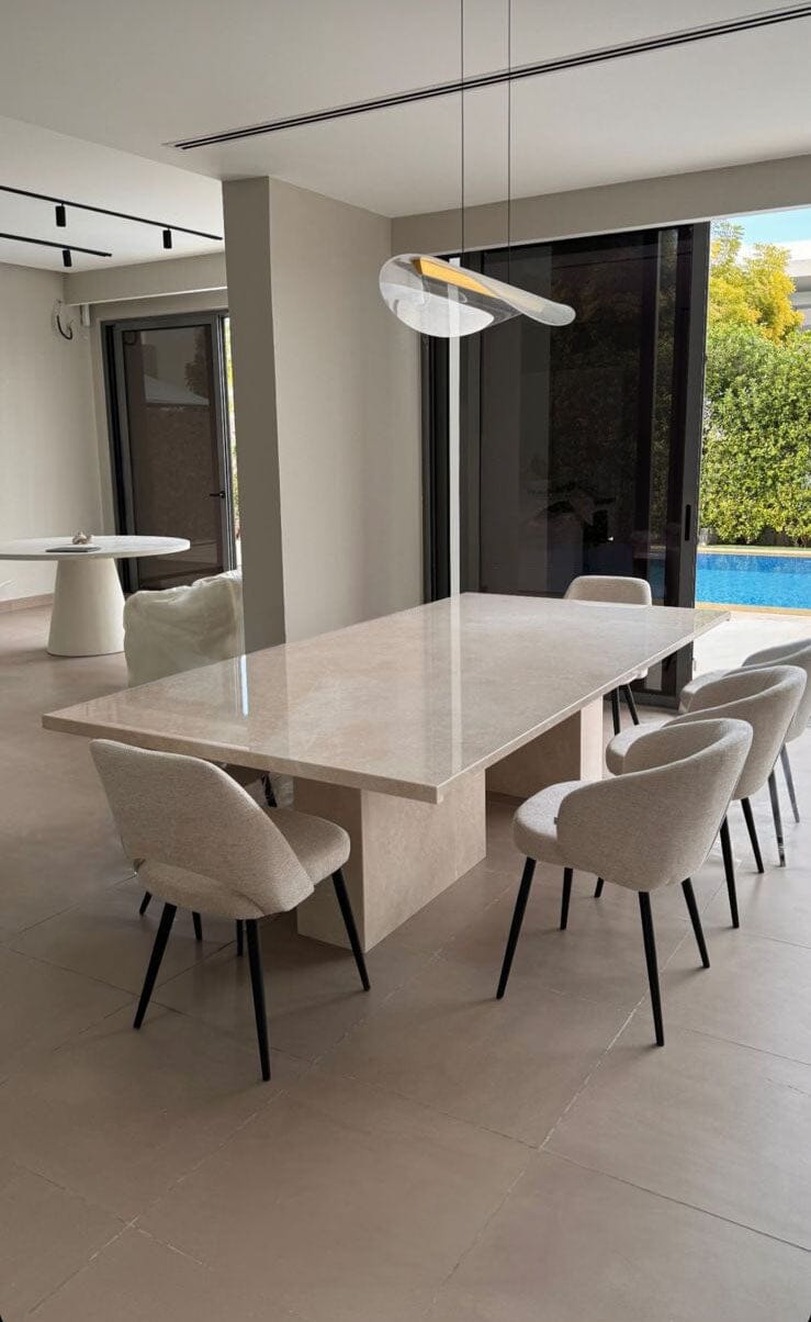 Areeka Beige Marble Dining Table Homekode 