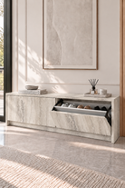 Arqen Warm Greige Wooden Shoe Cabinet view 1