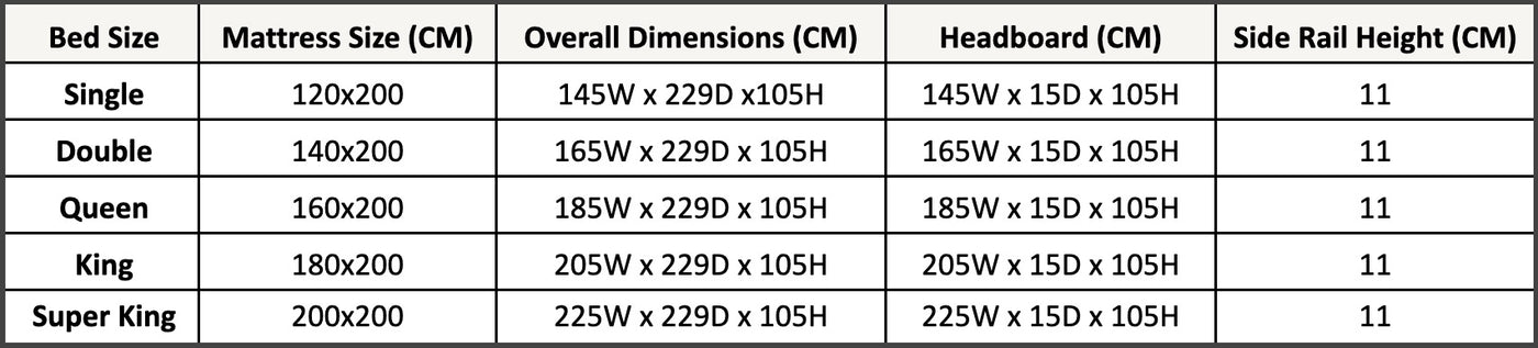 Size chart