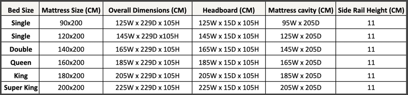 Size chart