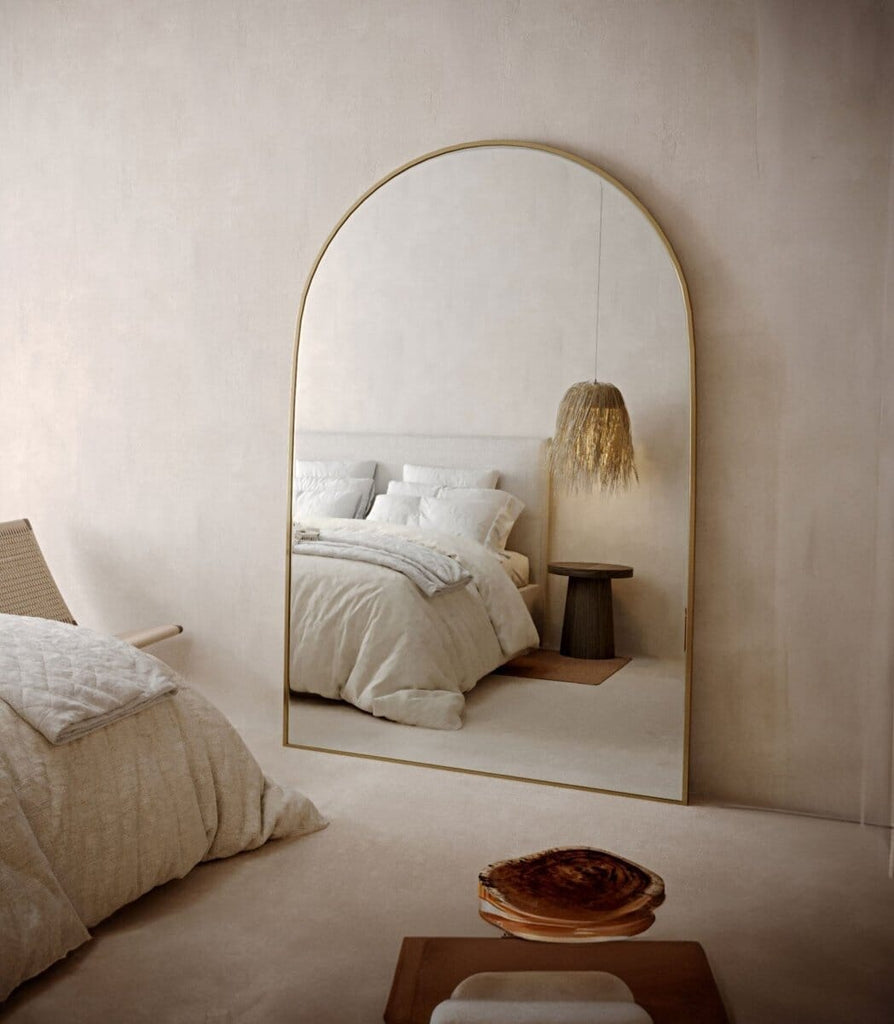 Full Length Arched Brass Wall Mirror (2 Sizes) Homekode 