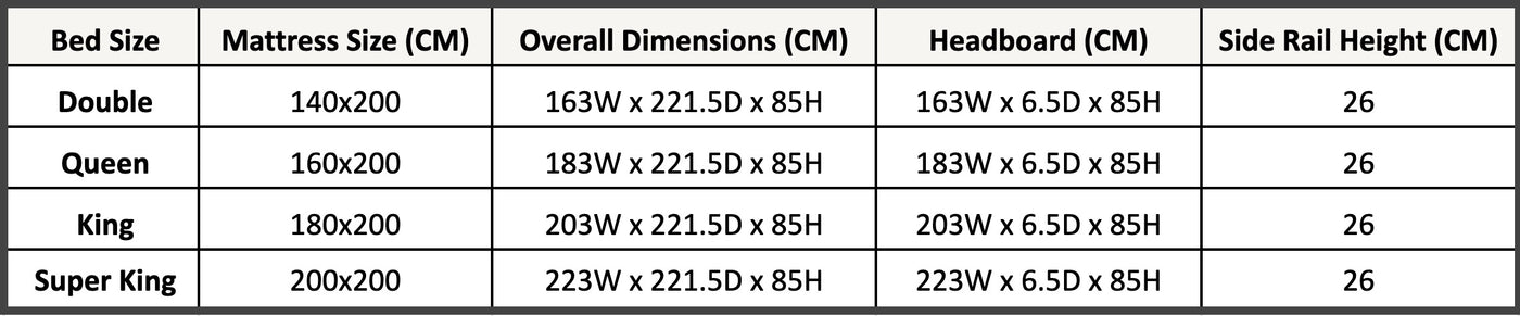 Size chart