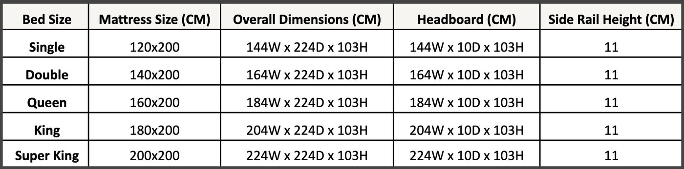 Size chart