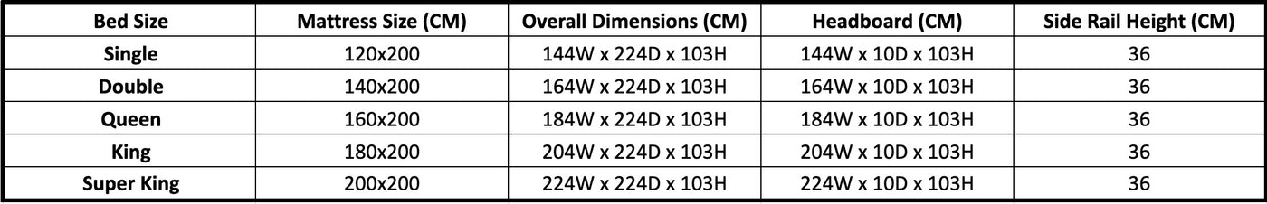Size chart