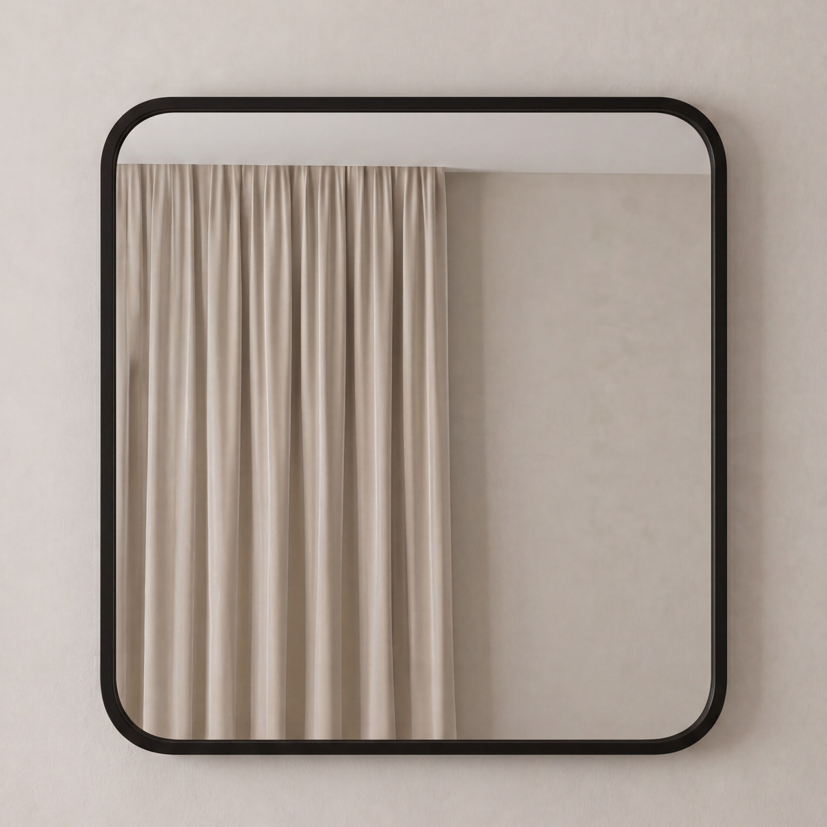 Black Rounded Corners Wall Mirror - Modern Minimalist Decor – Homekode