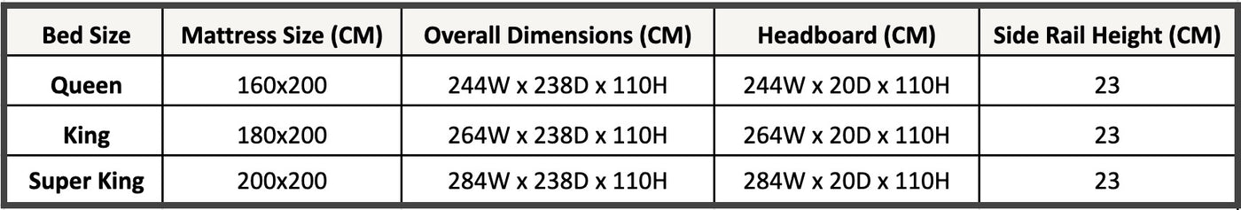 Size chart