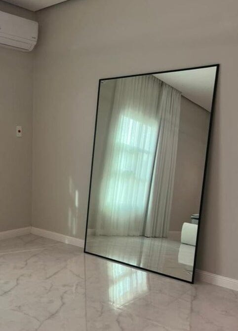 Black XL Stainless Steel Fe Rectangle Mirror Mirrors Homekode 