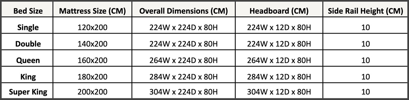 Size chart