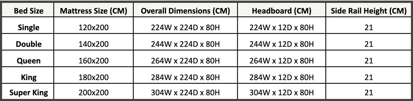 Size chart