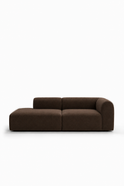 Kallia Cocoa Brown 2 Seater Modular Chaise Sofa Left Hand Armrest in ST-4012-12 fabric